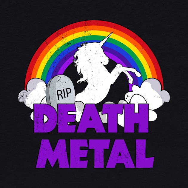 Unicorn Death Metal Rainbow Thunder by underheaven